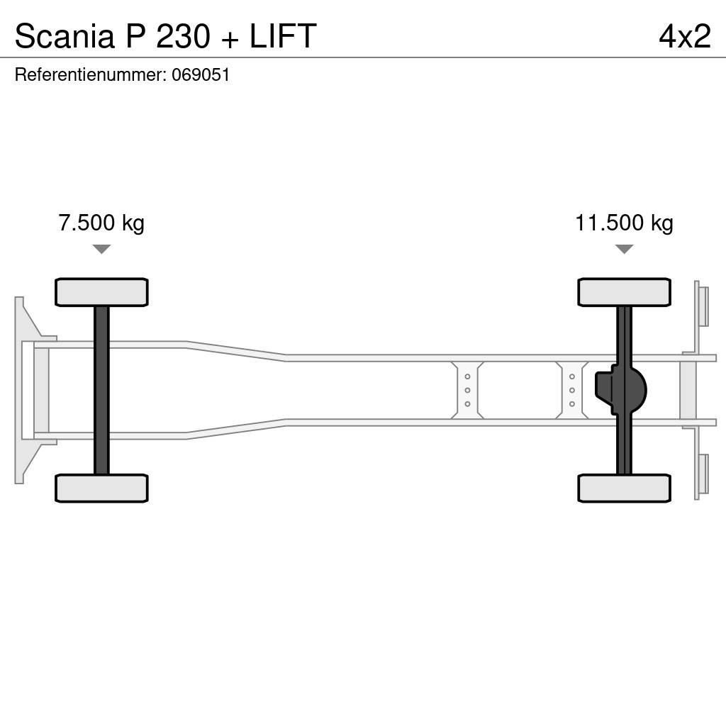 Scania P 230 + LIFT Van Body Trucks
