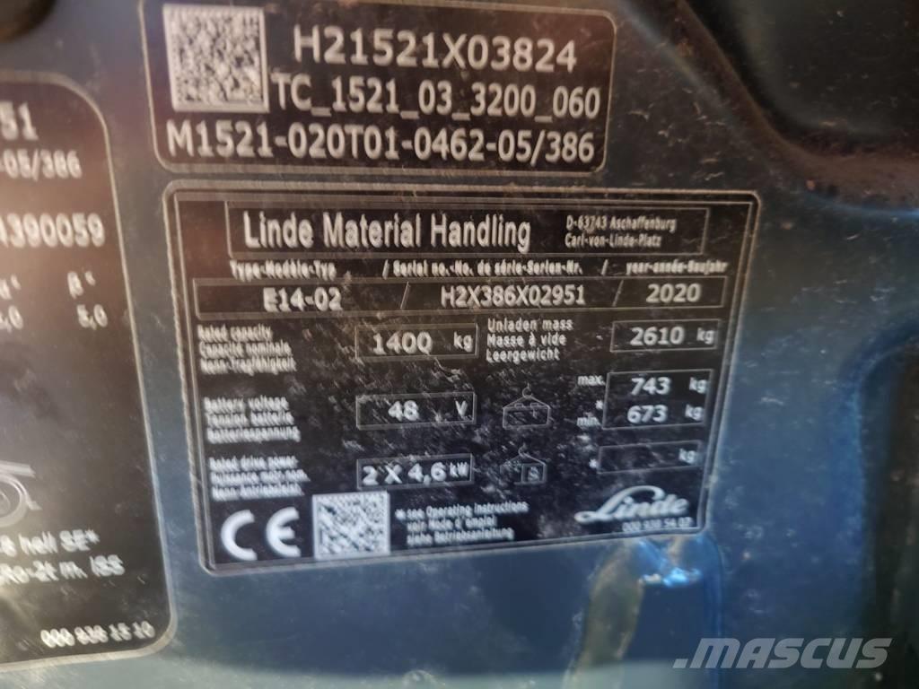 Linde E14/386 Electric forklift trucks