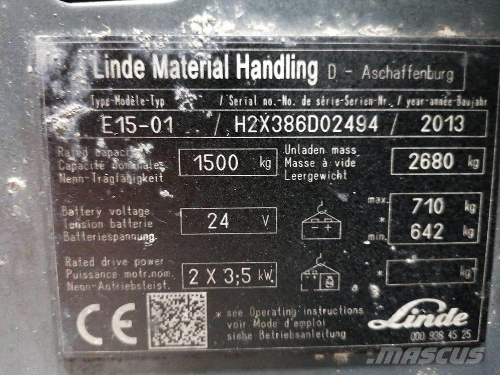 Linde E15-01 Electric forklift trucks
