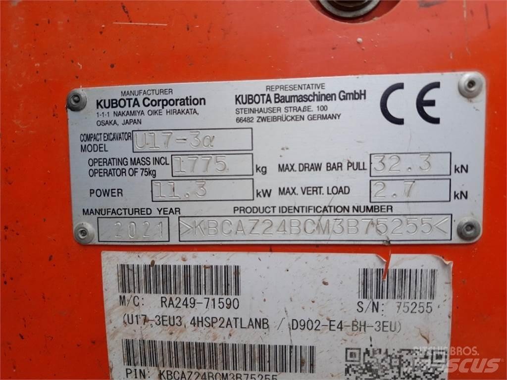 Kubota U17-3 Mini excavators < 7t