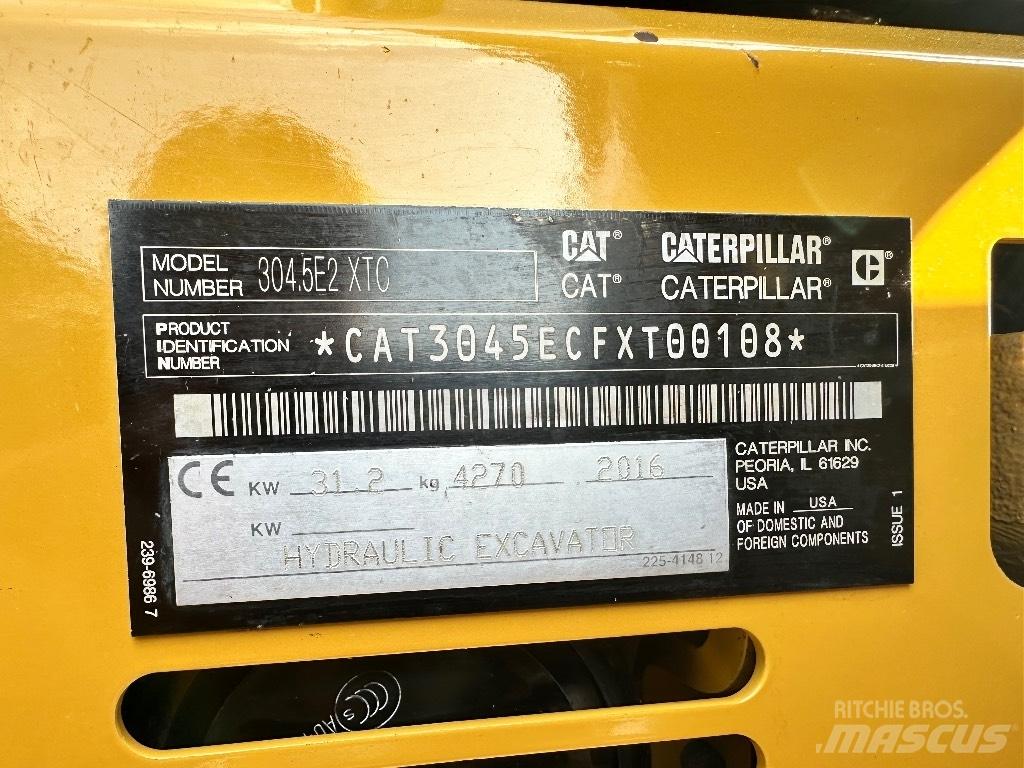 CAT 304.5 E2 XTC Mini excavators < 7t
