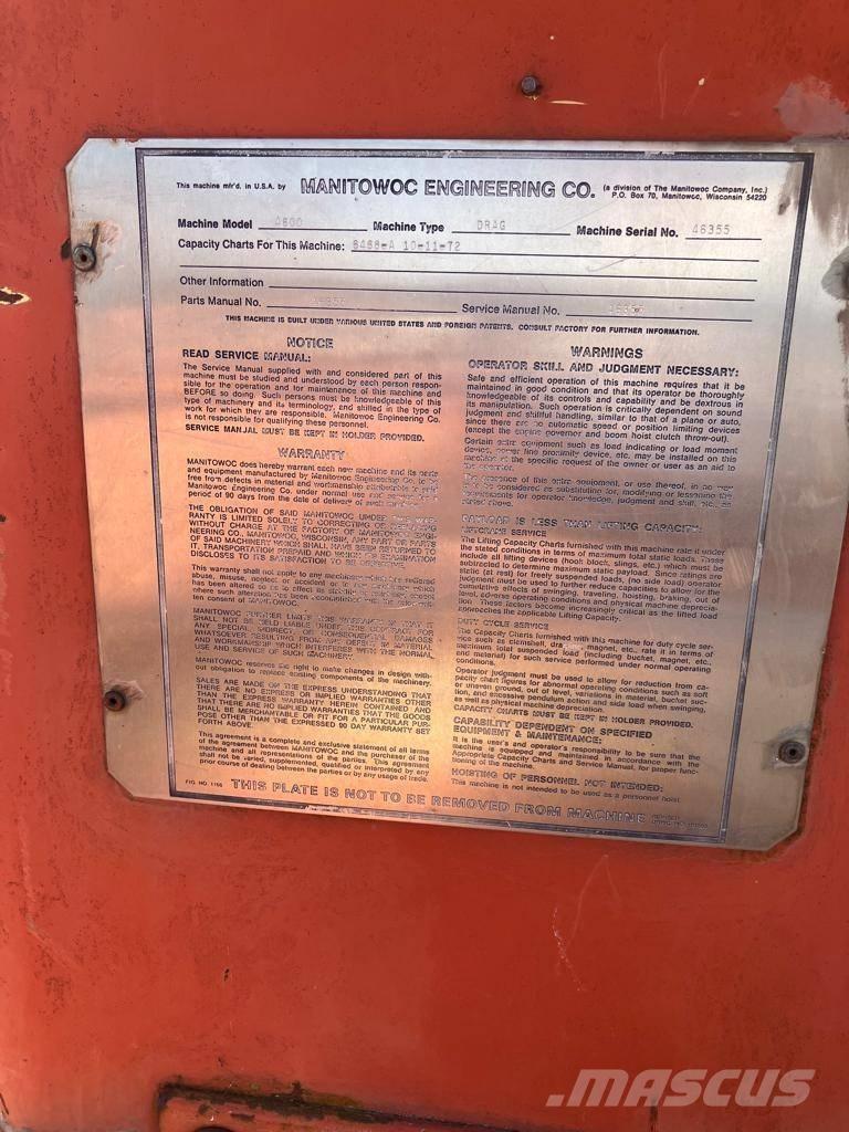 Manitowoc 4600 Dragline excavators