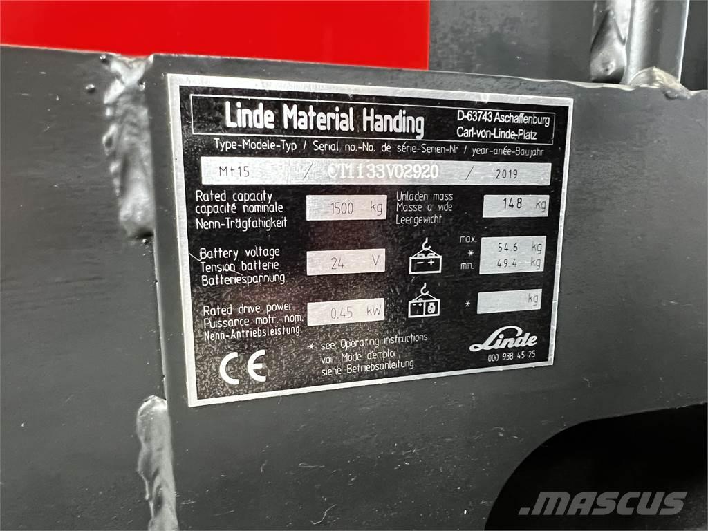 Linde MT15 Pedestrian stacker