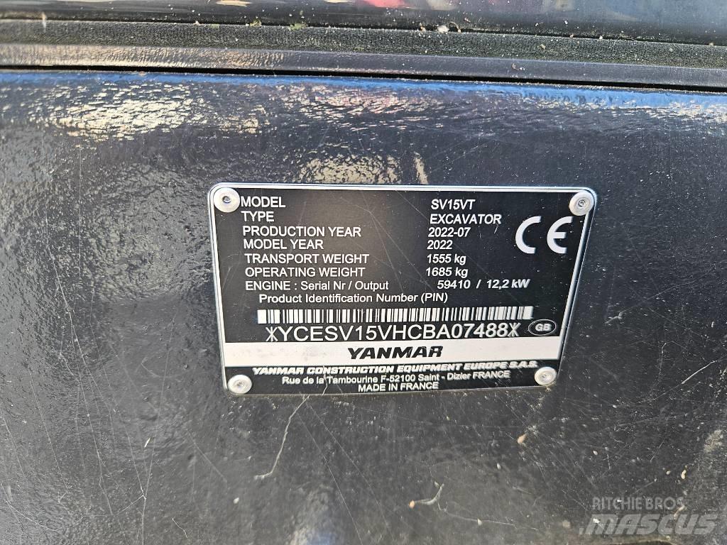 Yanmar SV 15 VT Mini excavators < 7t