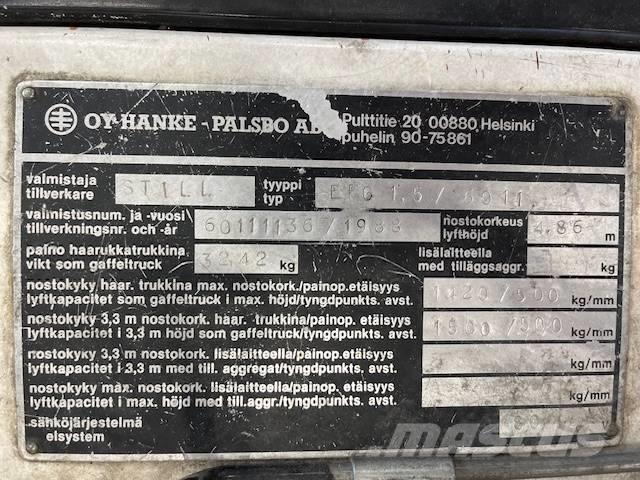 Still EFG1,5 / 6011 Electric forklift trucks