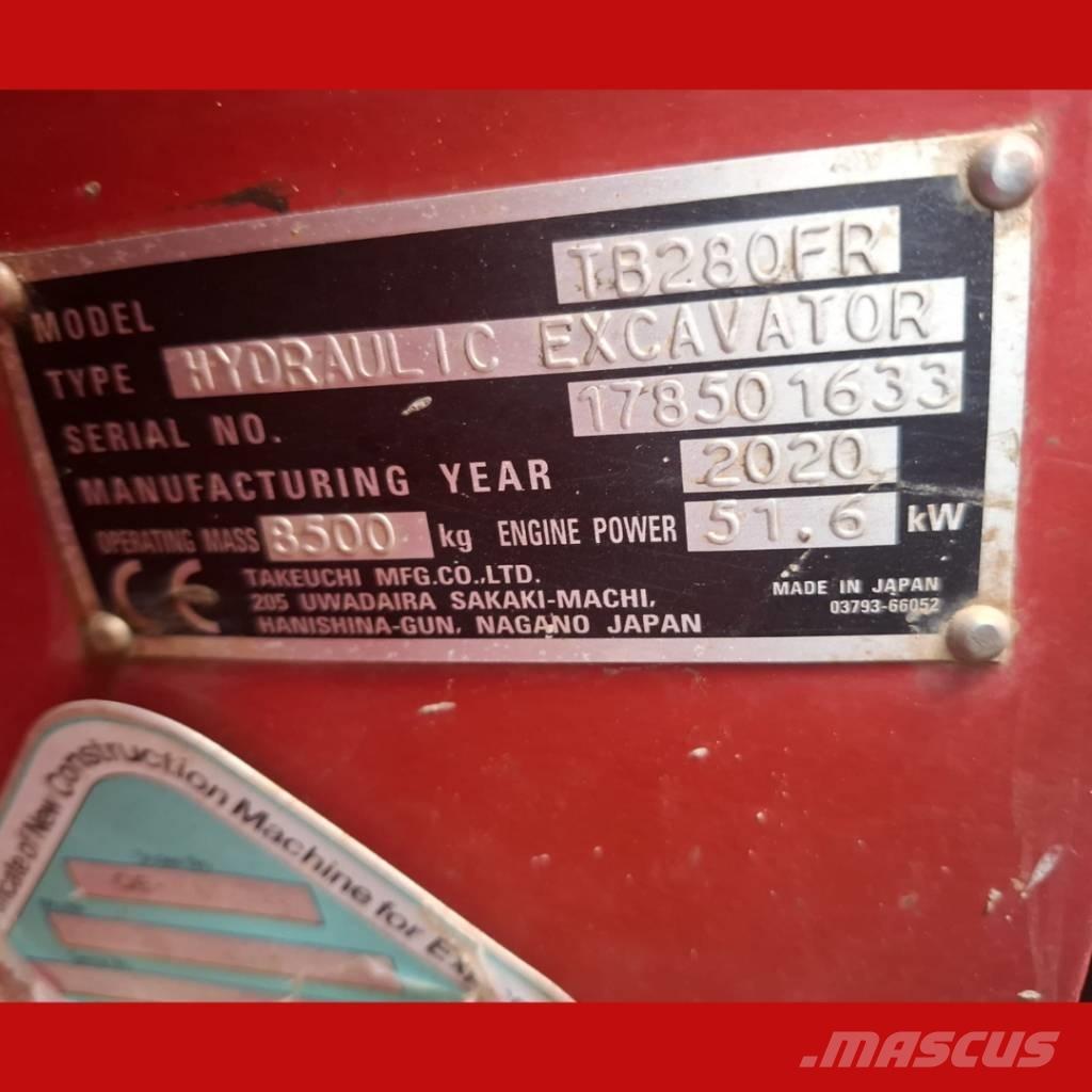 Takeuchi TB 280 FR Midi excavators  7t - 12t