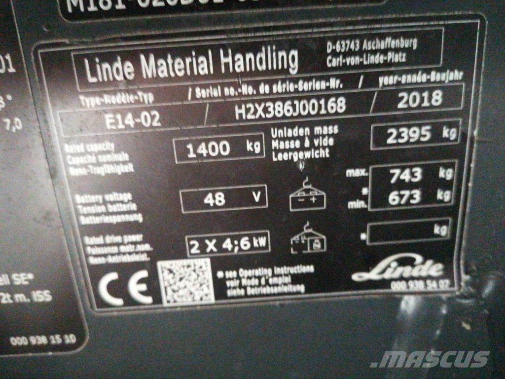 Linde E14-02 Electric forklift trucks