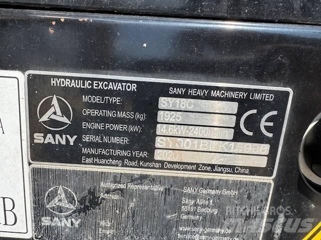 Sany SY 18 C Mini excavators < 7t