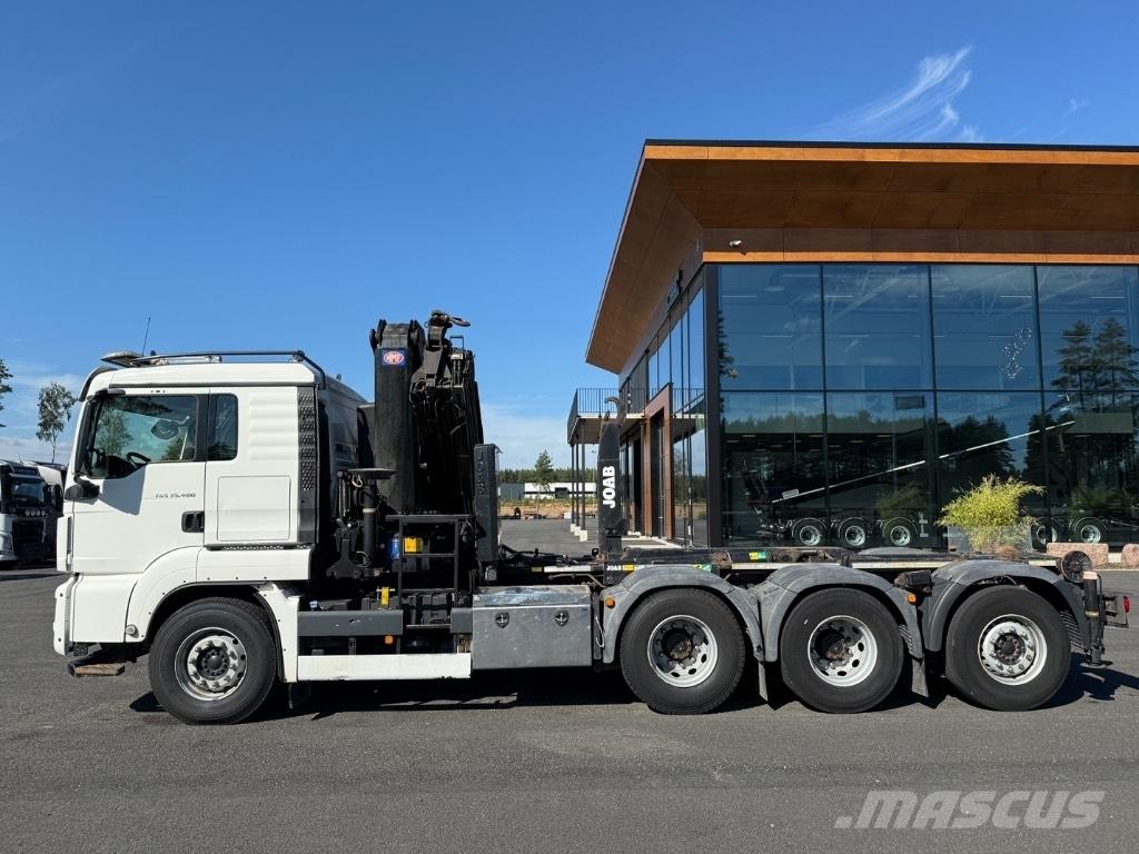 MAN Crane + hook lift Crane trucks