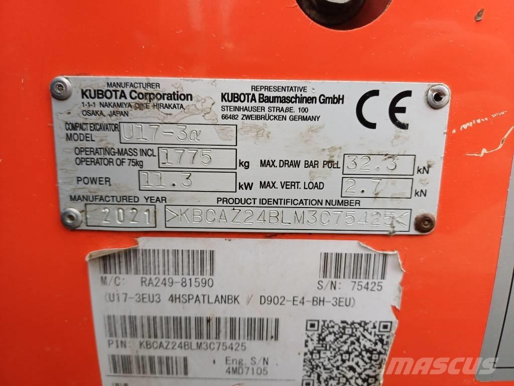 Kubota U 17-3 Mini excavators < 7t