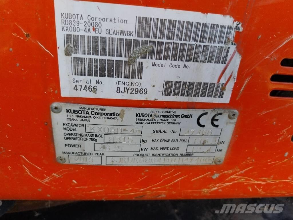 Kubota KX 080-4 Midi excavators  7t - 12t