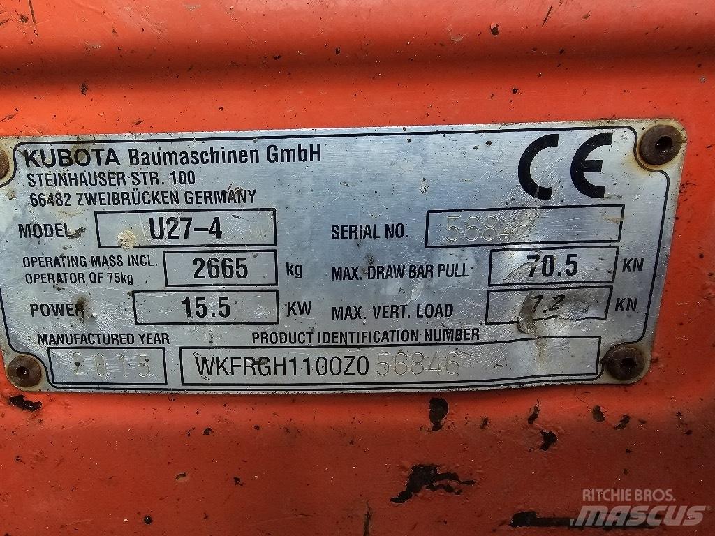Kubota U 27-4 Mini excavators < 7t