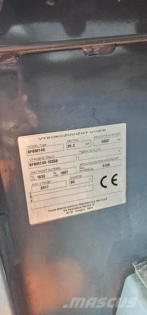 Toyota 8FBMT40 Electric forklift trucks