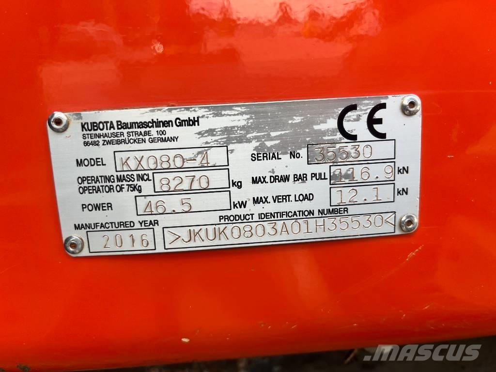 Kubota KX 080 Midi excavators  7t - 12t