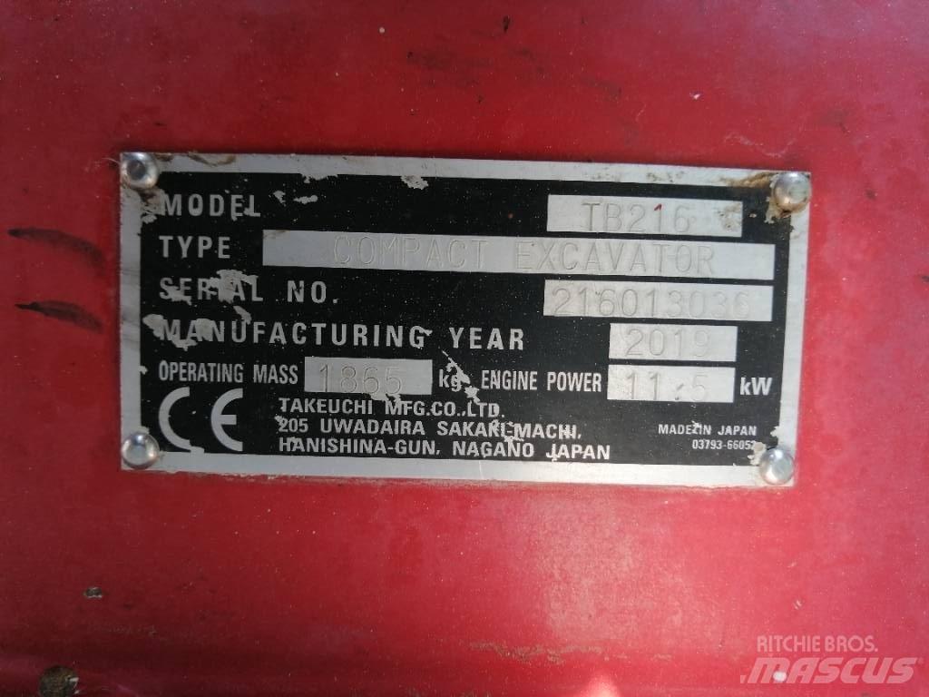 Takeuchi TB 216 Mini excavators < 7t
