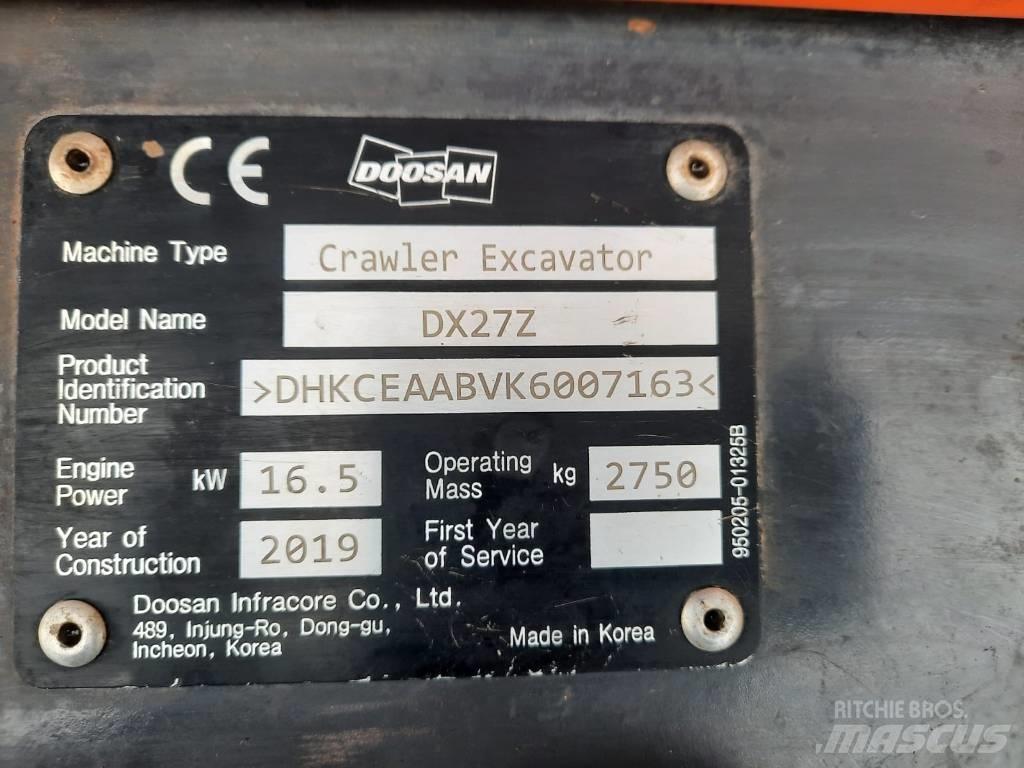 Doosan DX 27 Z Mini excavators < 7t
