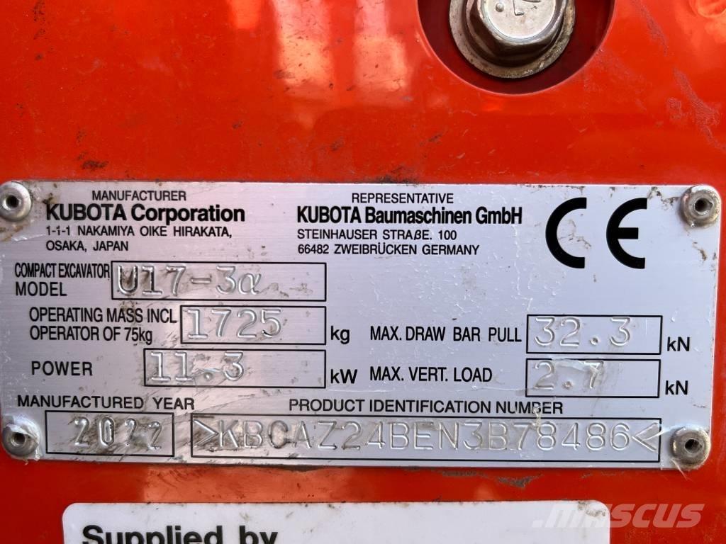 Kubota U 17-3 Mini excavators < 7t
