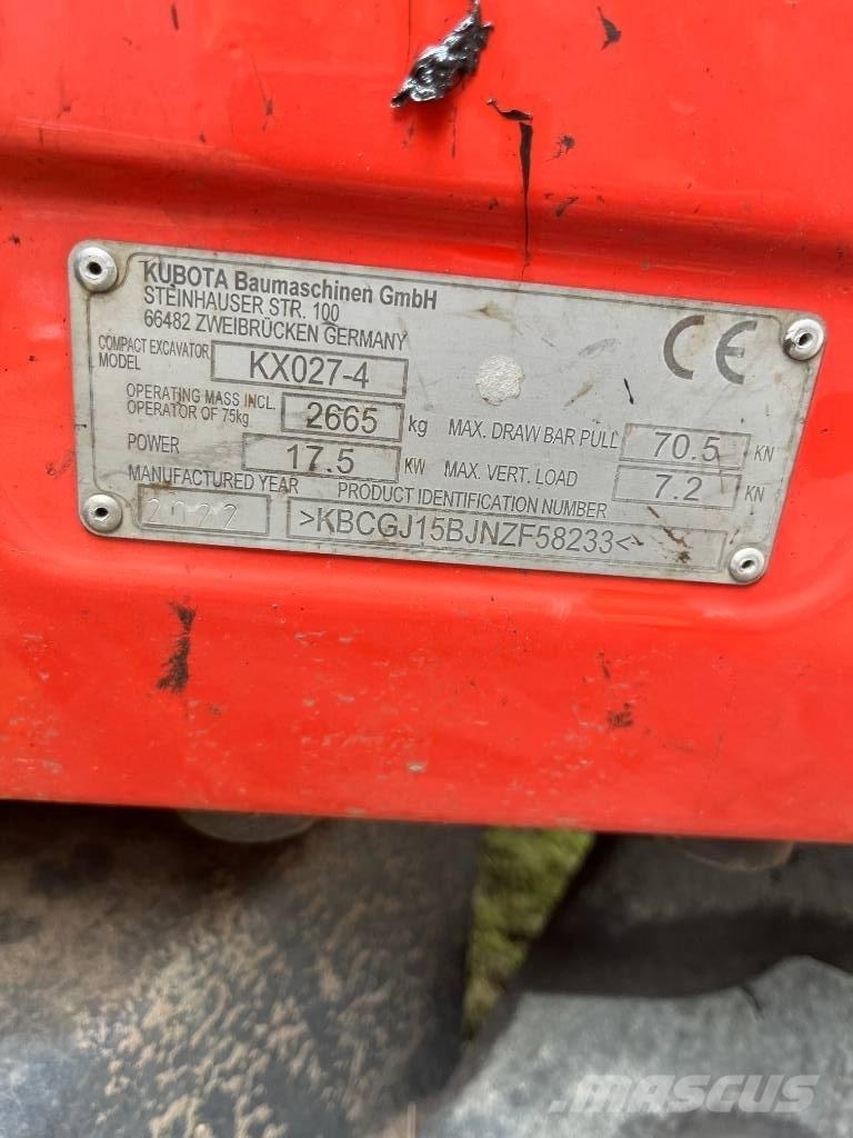 Kubota KX 027-4 Mini excavators < 7t
