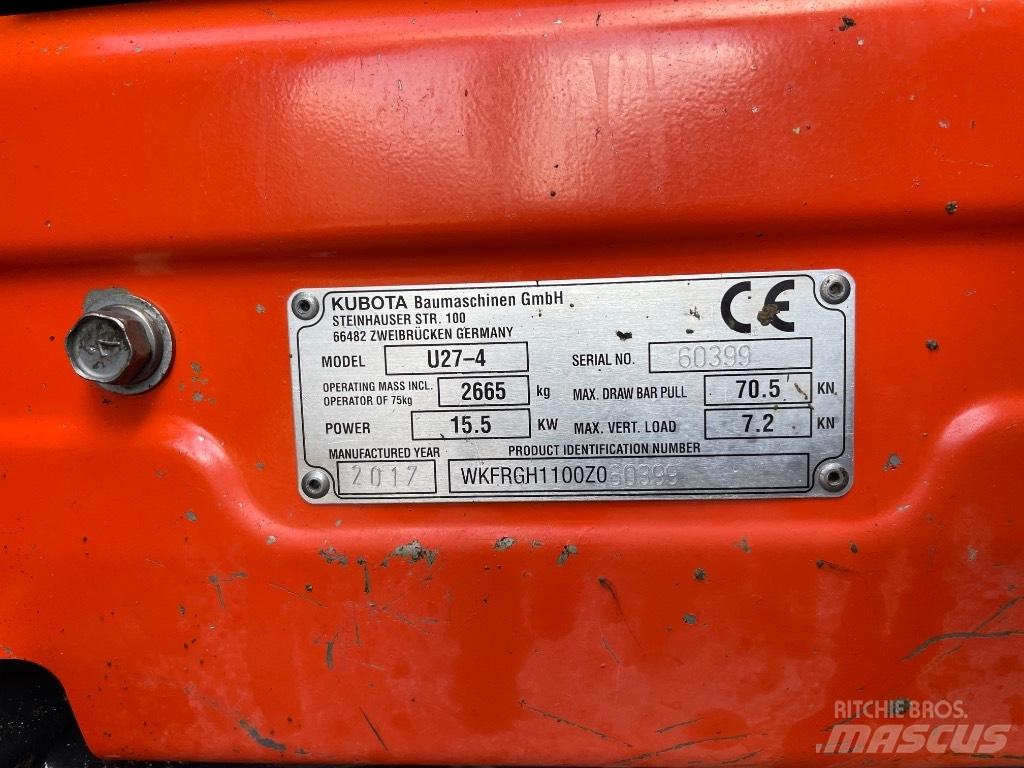 Kubota U 27-4 Mini excavators < 7t