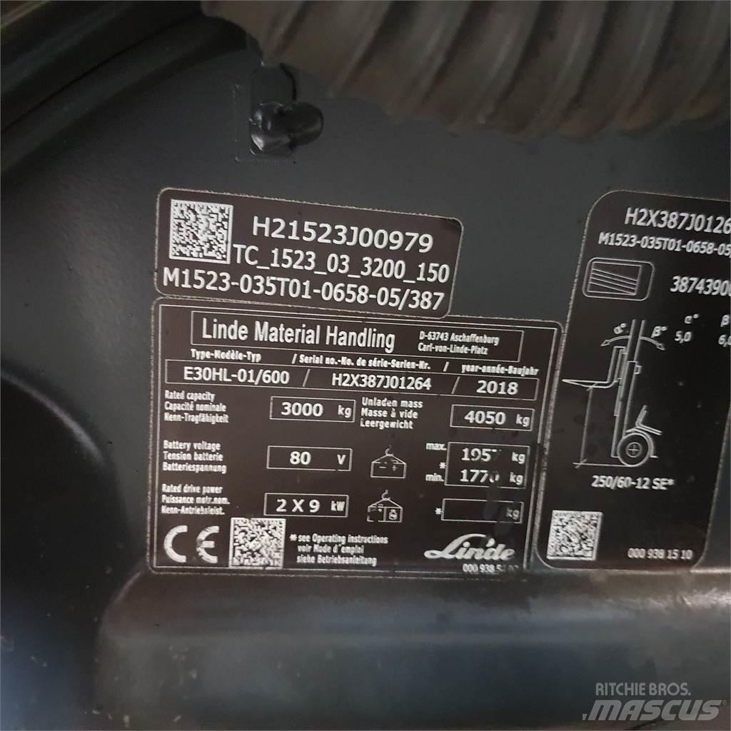 Linde E30/600HL Electric forklift trucks