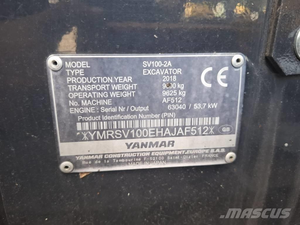 Yanmar SV 100-2A Midi excavators  7t - 12t