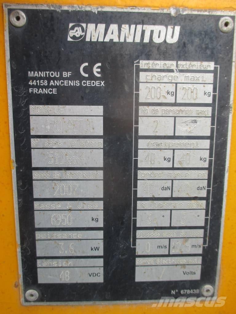 Manitou 170 AETJL Articulated boom lifts