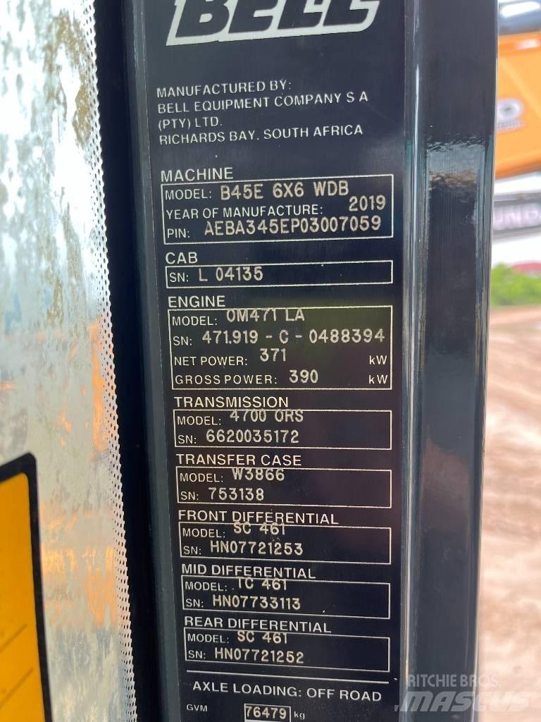 Bell B45E Articulated Haulers