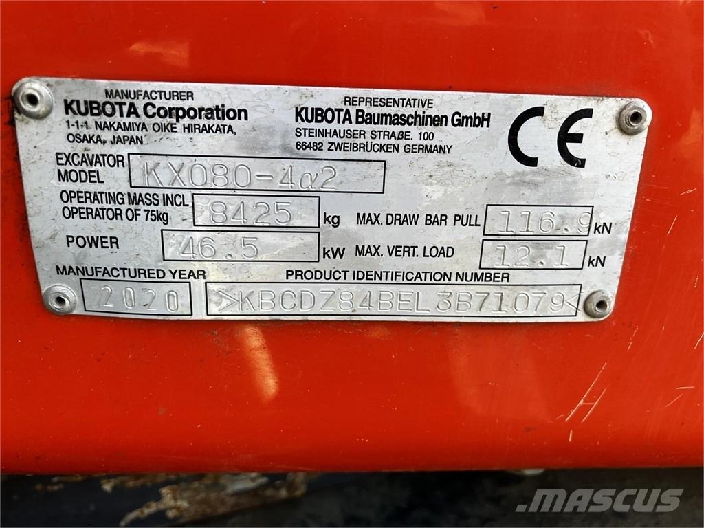 Kubota KX 080-4 A2 Midi excavators  7t - 12t