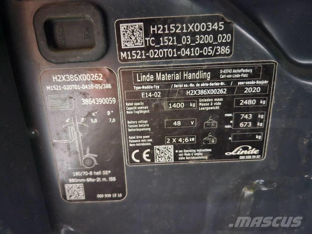 Linde E14 Electric forklift trucks
