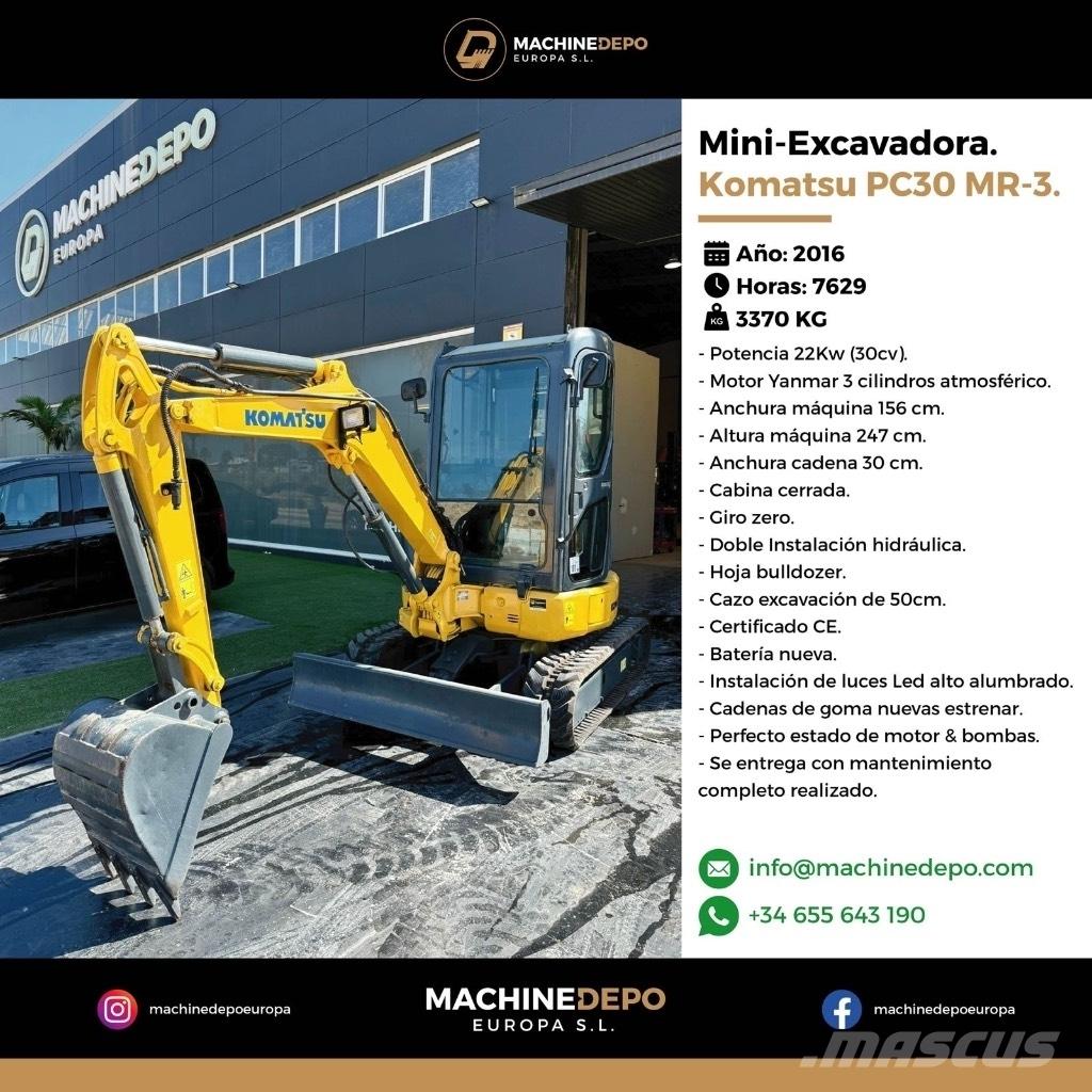 Komatsu PC 30 MR-3 Mini excavators < 7t