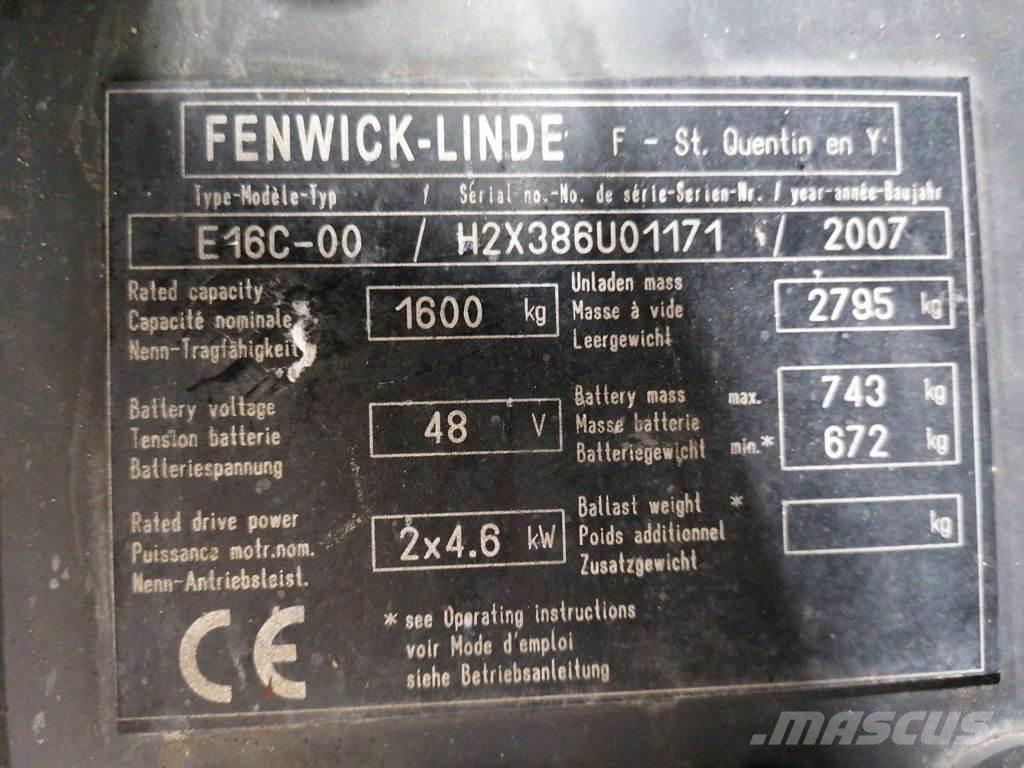 Linde E16C-00 Electric forklift trucks