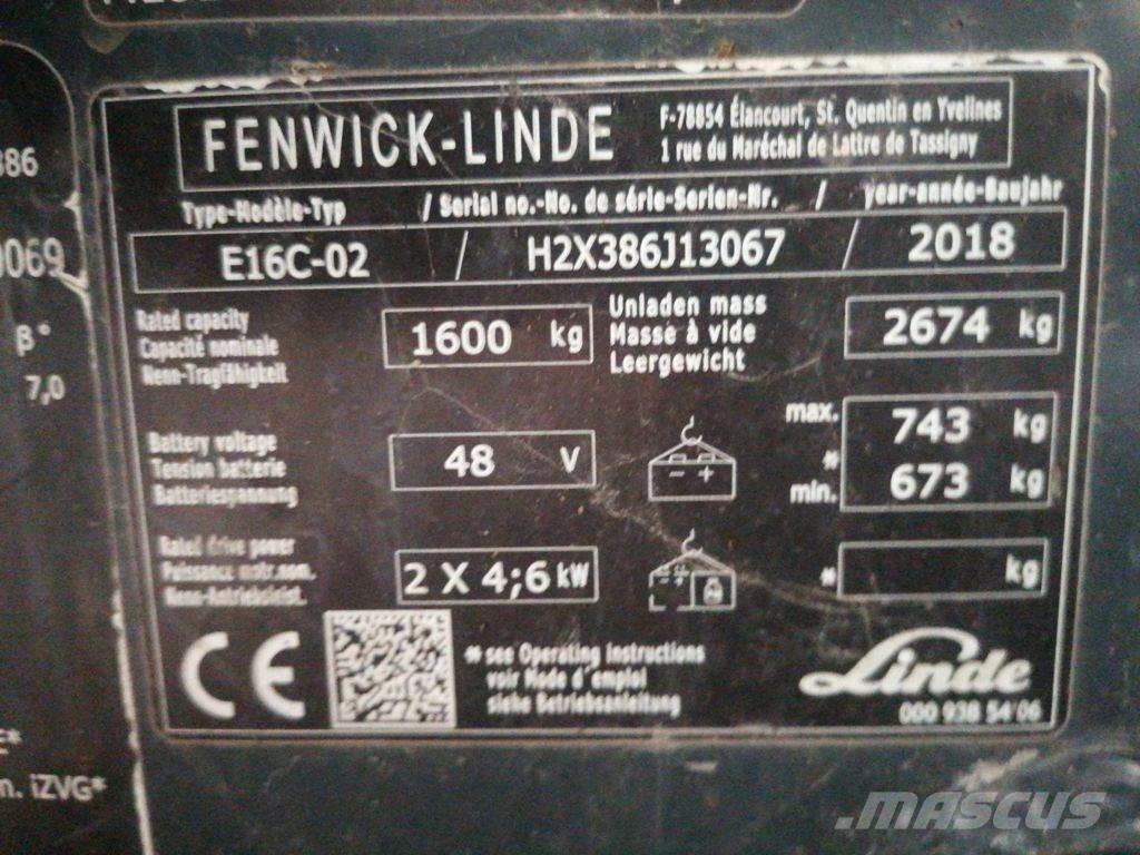 Linde E16C Electric forklift trucks
