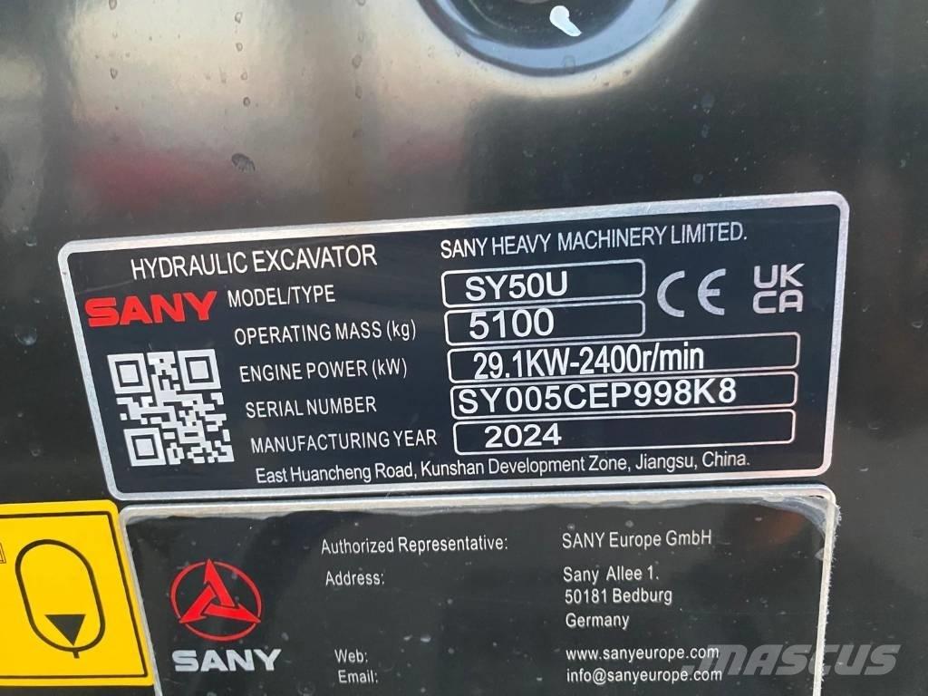 Sany SY 50 U Mini excavators < 7t