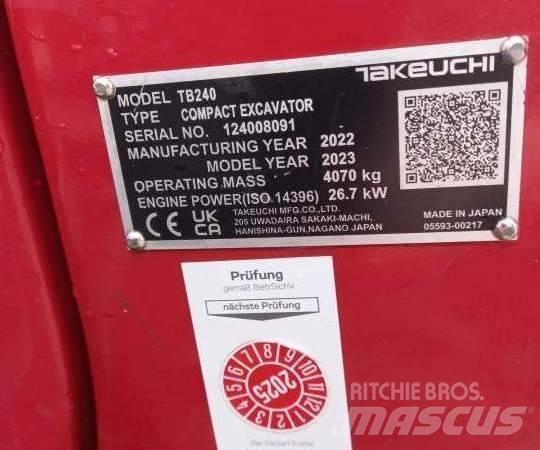 Takeuchi TB 240 DPF Mini excavators < 7t