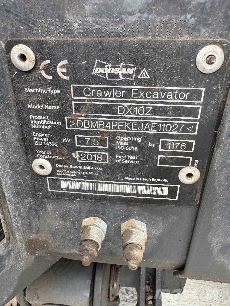 Doosan DX 10 Z Mini excavators < 7t