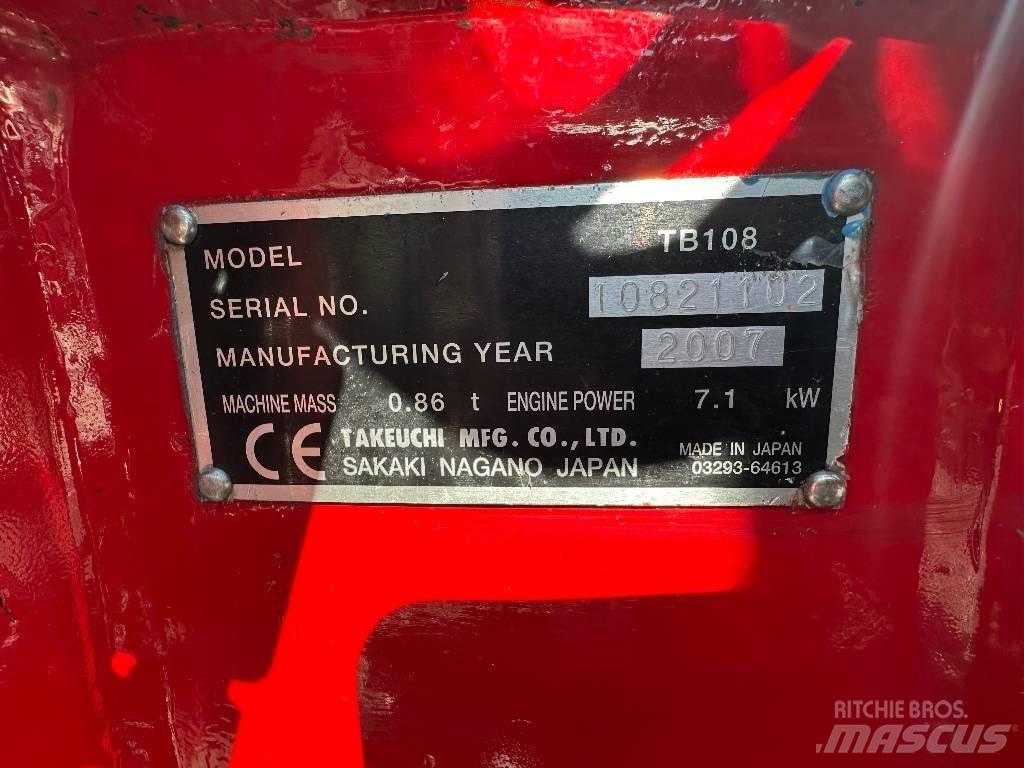 Takeuchi TB 108 Mini excavators < 7t