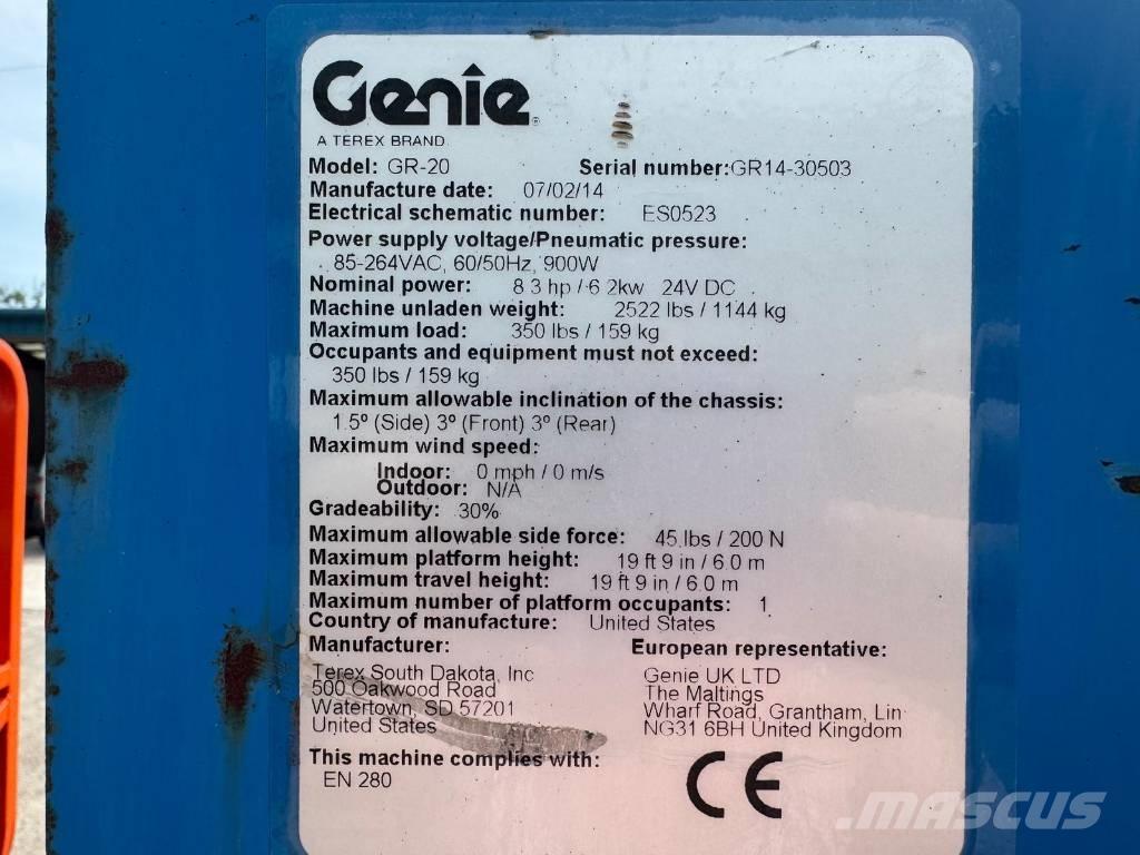 Genie GR 20 Vertical mast lifts