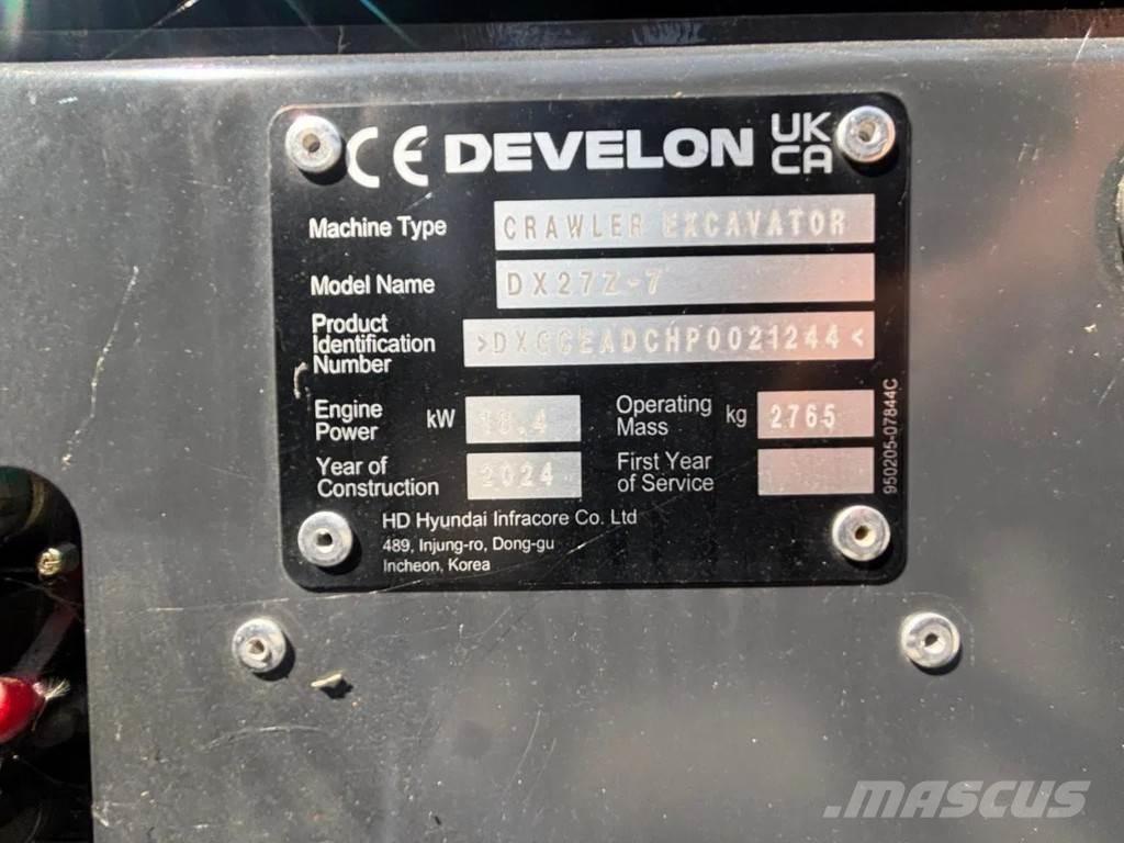 Doosan DX27Z-7 Mini excavators < 7t