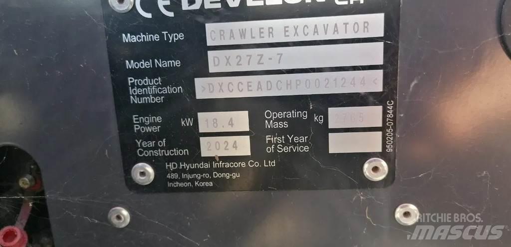 Doosan DX27Z-7 Mini excavators < 7t