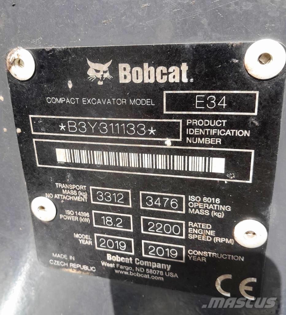 Bobcat E34 Mini excavators < 7t