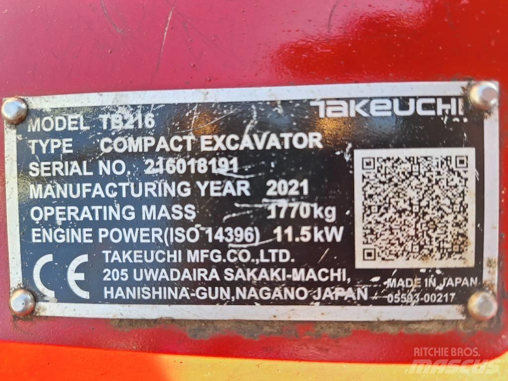 Takeuchi TB 216 Mini excavators < 7t