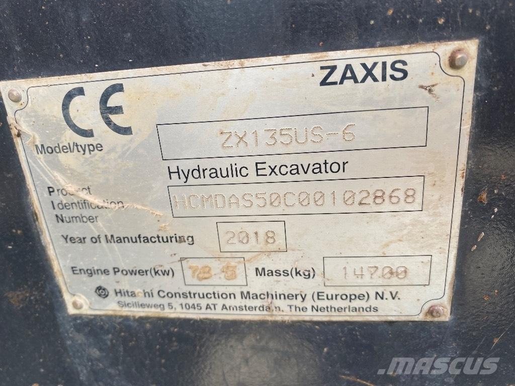 Hitachi ZX 135 US-6 Crawler excavators