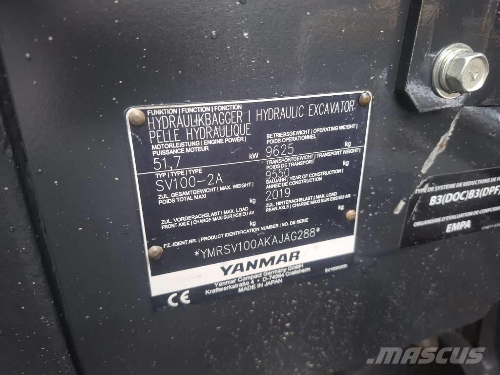 Yanmar SV 100-2A Midi excavators  7t - 12t