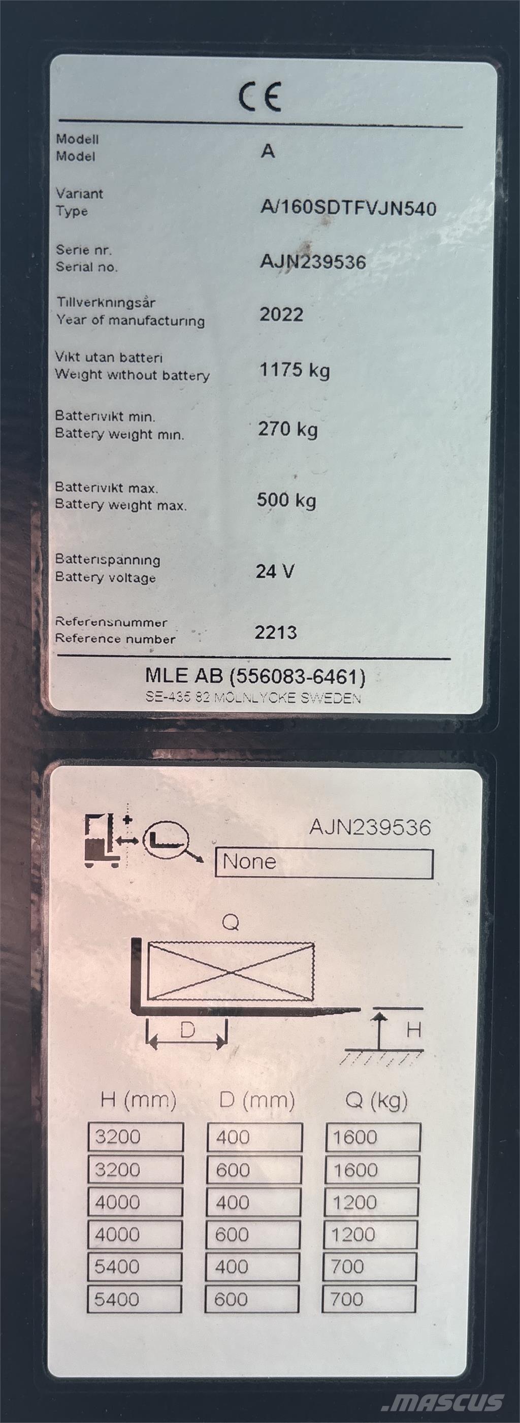 Atlet A160 Self propelled stackers