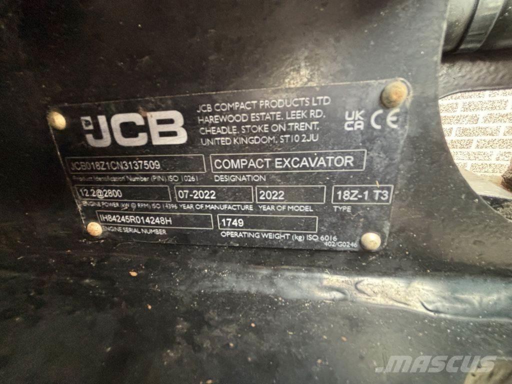 JCB 18Z Mini excavators < 7t