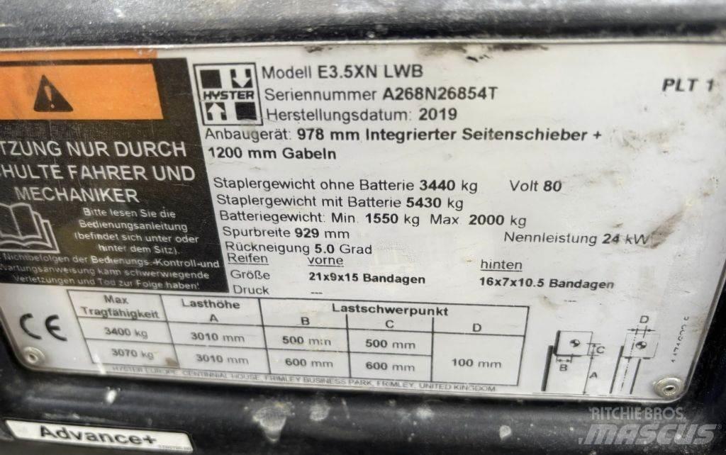 Hyster E 3.5 XN LWB Electric forklift trucks