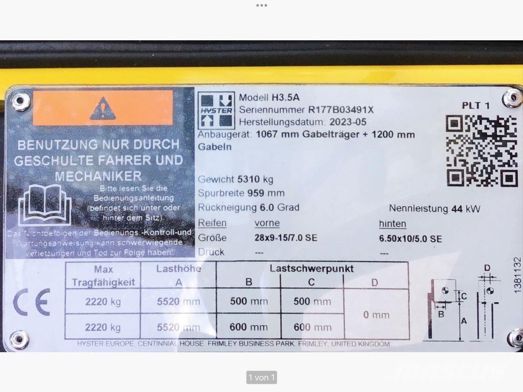 Hyster H 3.5 A Diesel trucks