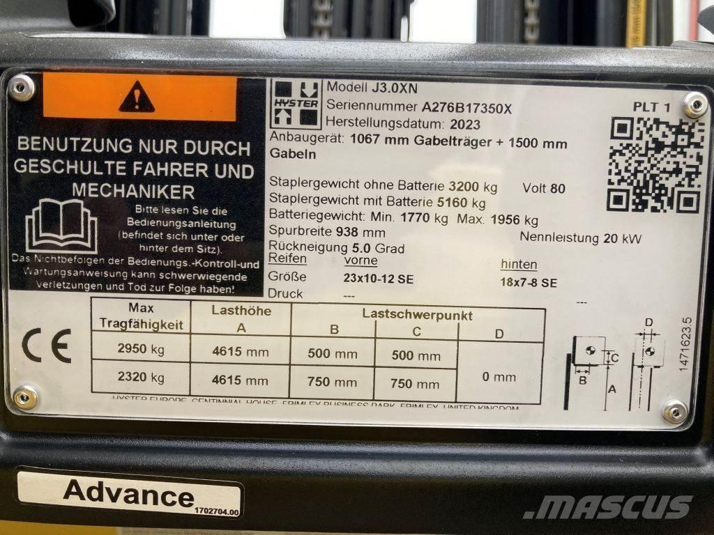 Hyster J 3.0 XN Electric forklift trucks