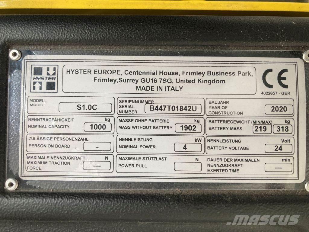Hyster S 1.0 C Pedestrian stacker