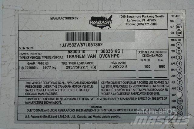 Wabash DVCVHPC Van Body Trailers